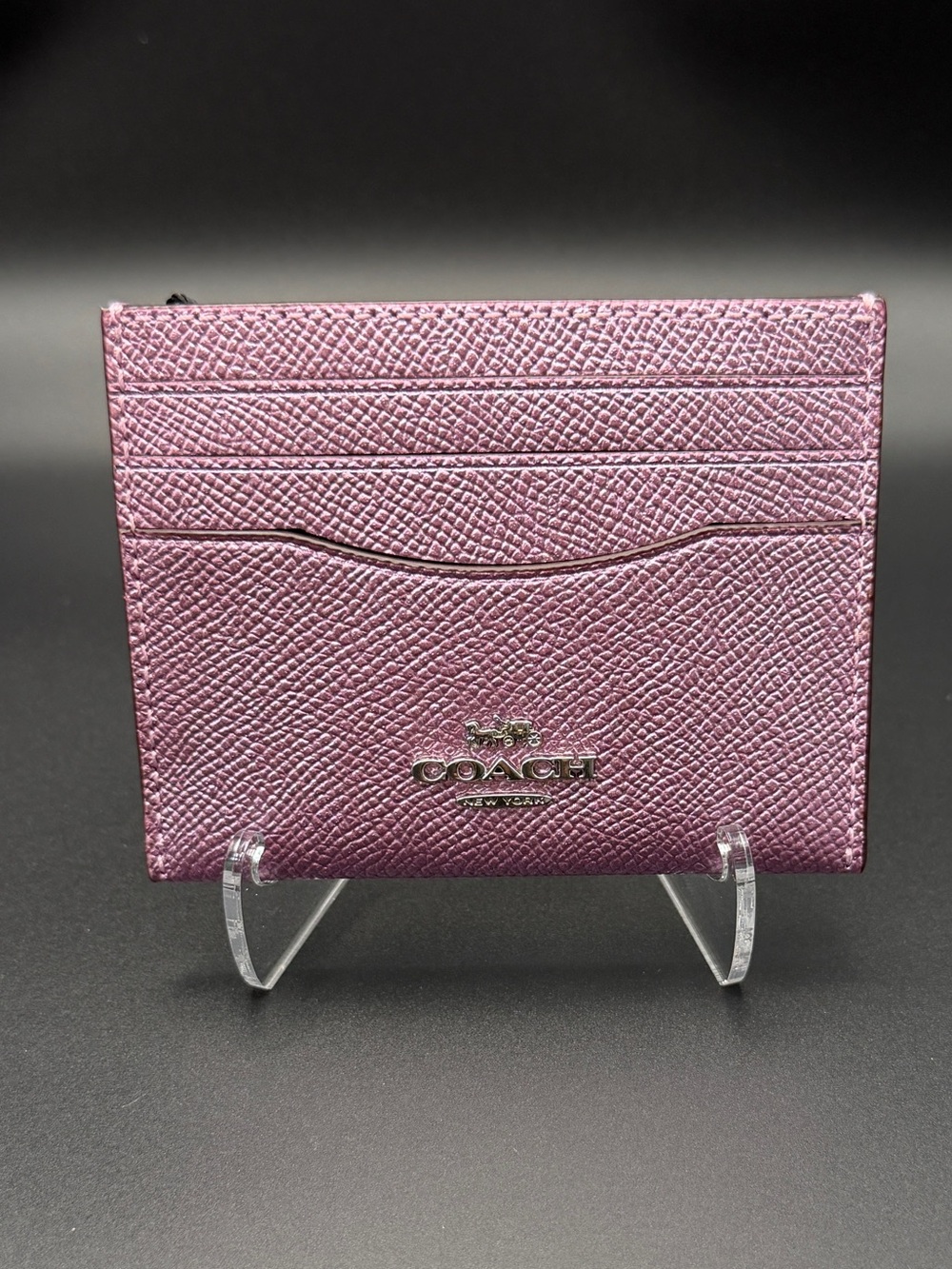 Coach Metallic Lavender Card Holder with Logo